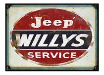 #65 - Cuadro Vintage 21 X 29 Cm / Jeep Willys Service!