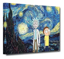 Lienzo De Rick And Morty Con Marco De Madera Full Color