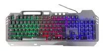 Kit Gamer Pc Teclado Metal Mouse Audifono Mousepad K1099 D Color Del Mouse K-1099 Color Del Teclado Negro