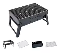 Parrillera Asados Grill Bbq Portatil Plegable Terraza Balcon Color Negro