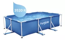 Pileta Estructural Rectangular Funsicle Capacidad 3520lts De Color Azul Liso