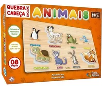 Quebra-cabeça Encaixe Animais Desenvolve Raciocínio Lógico