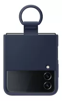 Funda Samsung Silicon Cover Con Ring Galaxy Z Flip 4 Origin Color Azul Navy