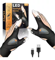 Guantes Con Luz Led Recargables Usb Para Deportes Trabajos