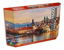 Puzzle 1500 Peças Panorama Pôr Do Sol Em Praga - Grow