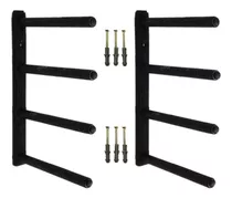 Rack Suporte De Parede Para 4 Pranchas Surf Forrado Par Onstore Preto