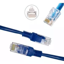 Cabo De Rede 1,5 M Lan Internet Crimpado Rj45 Cat5e Azul