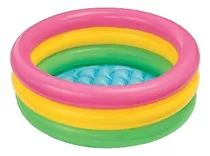 Alberca Inflable Redondo Intex Sunset Glow 57107 33l Rosa Y Amarilla Y Verde Caja