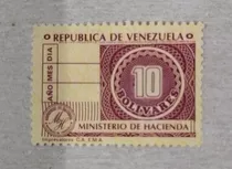 Timbre Fiscal 10 Bolívares, Antiguo Ministerio De Hacienda 