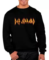 Poleron Sin Capucha Estampado  Rock Def Leppard Unisex