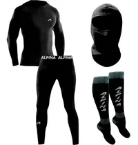 Kit Termico Moto Alpina Remera + Calza + Balaclava + Media C