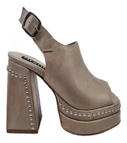 Zapatos Mujer Cuero Sandalias Tachas Plataforma Moda M70