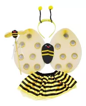 Disfraz Abeja Falda Alas Diadema Varita Niñas Halloween