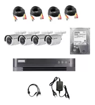 Kit Dvr 4 Camaras De Seguridad Hd Hikvision 1tb Full Pack