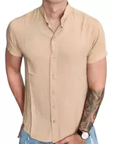 Camisa De Hombre Lino Manga Corta Excelente Calidad