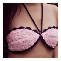 Corpiño Strap Bikini - Tejido En Crochet - Forrado- En Stock