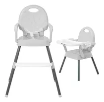 Silla Periquera Para Bebe Alta Plegable Portatil 3 En 1 Color Gris