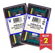 Memória  Kingston Ddr3 8gb 1600 Mhz Notebook Kit C/ 02 Unid