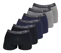 Paquete De 6 Boxers Piel De Seda Liso Black Secret 2668