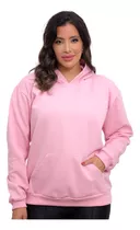 Moletom Liso Flanelado Feminino Blusa De Frio Canguru