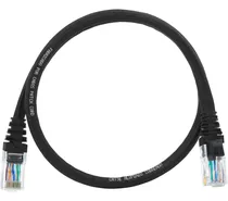 Kit 300 Un. Cabo Patch Cord Cat5e Rj45 - 50 Cm Preto