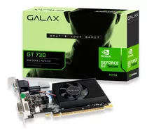 Placa De Vídeo Galax Gt 730 Nvidia Geforce 4gb Ddr3 128 Bits
