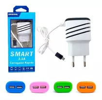 Kit 5 Carregador Smart De Celular 3.1a  Micro Usb V8 Rápido 