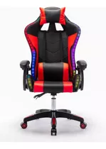 Silla Gamer Reclinable Con Luces Led Cojín Vibrador