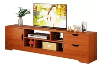 Rack Tv Madera Mdf 3 Cajones 140 Cm Color Caoba Circuit