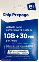 Chip Prepago Entel 200 Unidades 30 Minutos + 1 Gb 