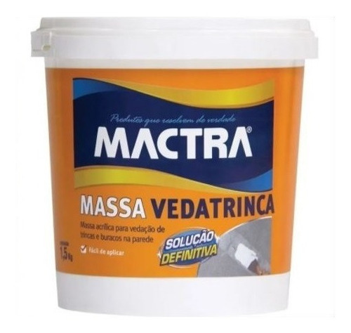 2un Veda Trinca Fissuras Massa Branca Acrílica 1 2kg Mactra