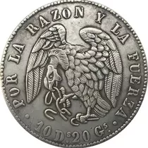 Moneda 8 Reales 1839 Chile, Colección Reproducción 