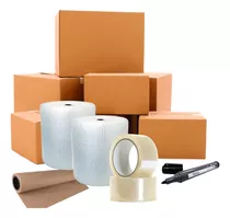 Pack De Mudanza  Básico: Cajas+burbújas+cinta+papel Kraft