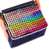 Kit Canetinhas Coloridas Marcador Lapis Pincel Com 40 Cores