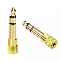 Adaptador Miniplug Hembra A Plug Stereo Macho Metalico Gold/