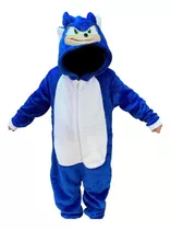 Pijama Termico Enterizo Tela Peluche Sonic Adultos 