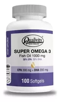 Qualivits® Super Omega 3 Fish Oil 1000mg X 100 Cápsulas Sabor Sin Sabor