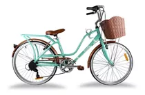 Bicicleta Urbana Vintage Aluminio R24 7v Loving Monk Color Celeste