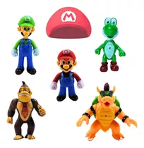 Super Mario  Bross Coleção Boneco Donkey Kong 5 Personagens
