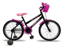 Bicicleta Infantil Feminina Com Rodinha Aro 20 Bella 2023 Cor Preto