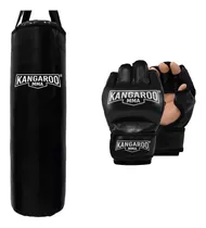 Guantes Mma Premium + Saco De Boxeo Mma 100 Cm Con Relleno