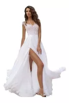 Vestido De Novia, Sexi, De Encaje, Con Apliques