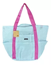 Beach Mesh Tote Bag - 8 Pockets, Zipper, Key Hook & Car...