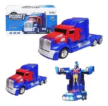 Caminhão Optimus Prime Vira Robo Trasformes Bate Volta