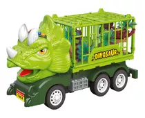 Carrinho Caminhão Dinotruck Brinquedo Com Fricção E Som Cor Triceratops Verde