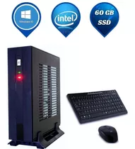 Pc Slim Intel Dual Core, 4gb, 60gb Ssd E Windows 10 + Kit