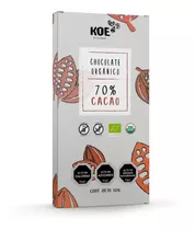 Barra Chocolate 70% Cacao 100gr Marca Koe Orgánico