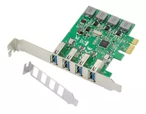 Placa Pcie A 4 Puertos Usb 3.0 Autoalimentada Amitosai