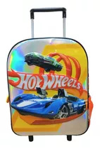 Mochila Con Carro Hot Wheels De 12 Pulgadas. (76113) Color Azul/negro