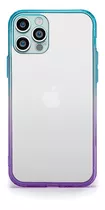 Capa Elfo Colors Para iPhone 13 Pro Max Acrílica Gradiente Cor Azul/roxo